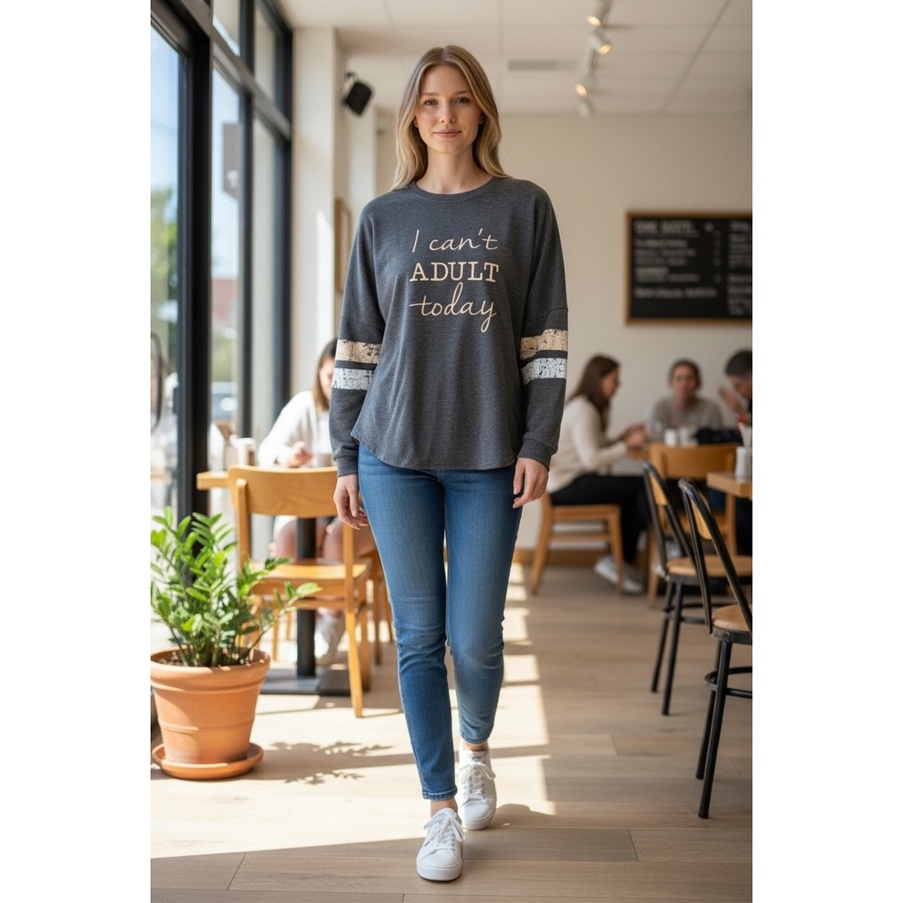 Maurices Gray Long Sleeve Tee with Graphic Print